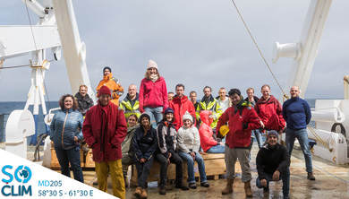 the SOCLIM team has traveled the Southern Indian Ocean onboard R/V Marion Dufresne